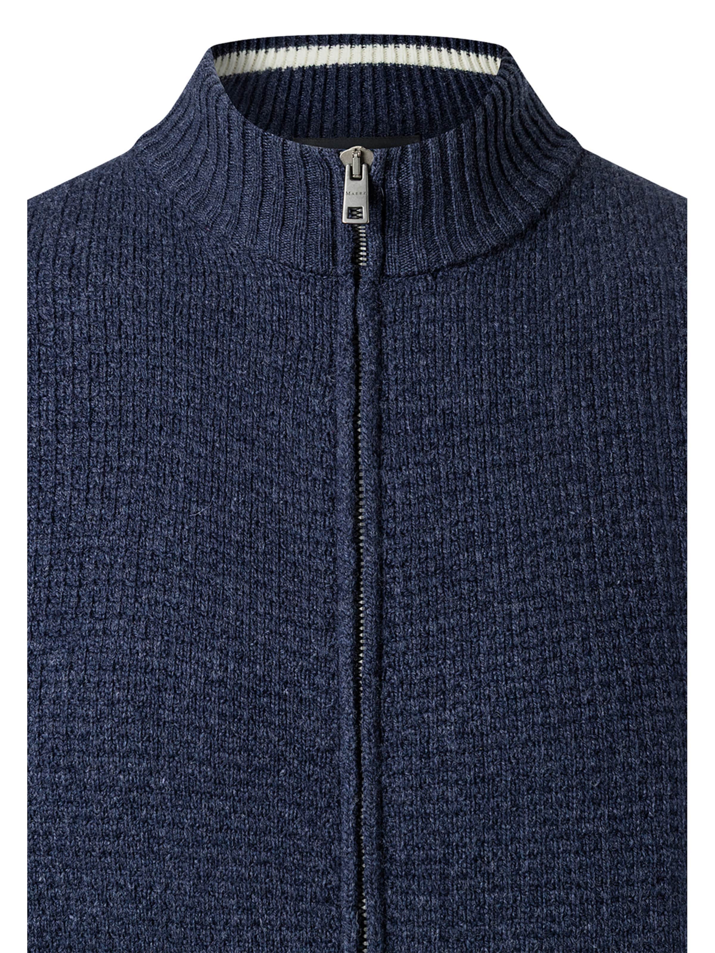 Vestes en maille MAERZ Muenchen en bleu : devant