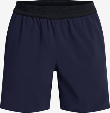 UNDER ARMOUR Workout Pants 'Peak' in Blue: front