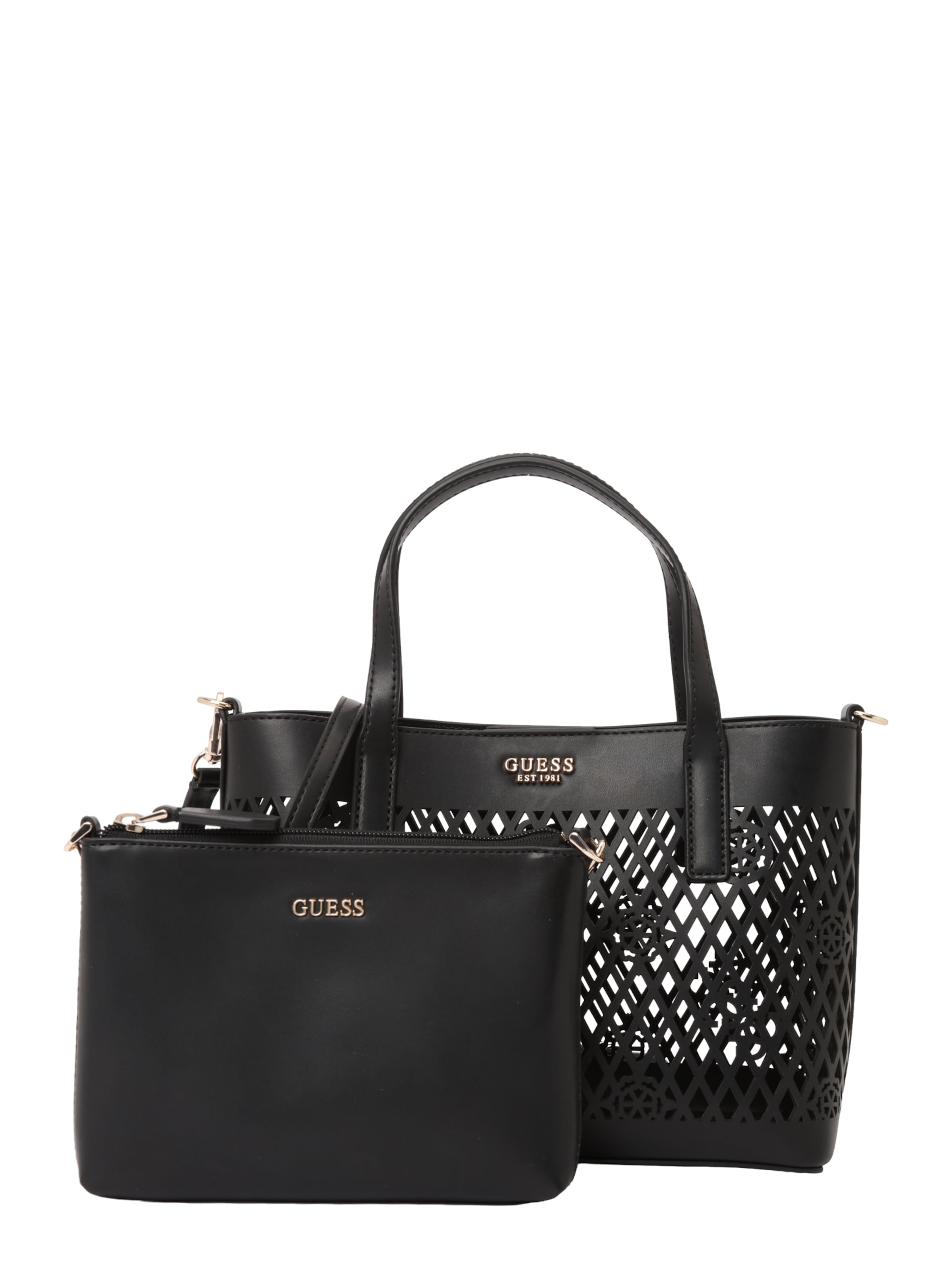 GUESSRučna torbica 'LETTY' - crna boja: prednji dio