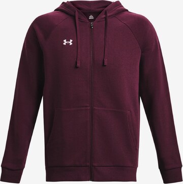 UNDER ARMOUR Sportsweatjacke 'UA RIVAL' in Rot: predná strana