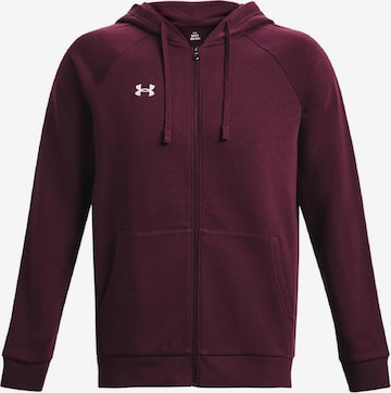 UNDER ARMOUR Athletic Zip-Up Hoodie 'UA RIVAL' in Red: front