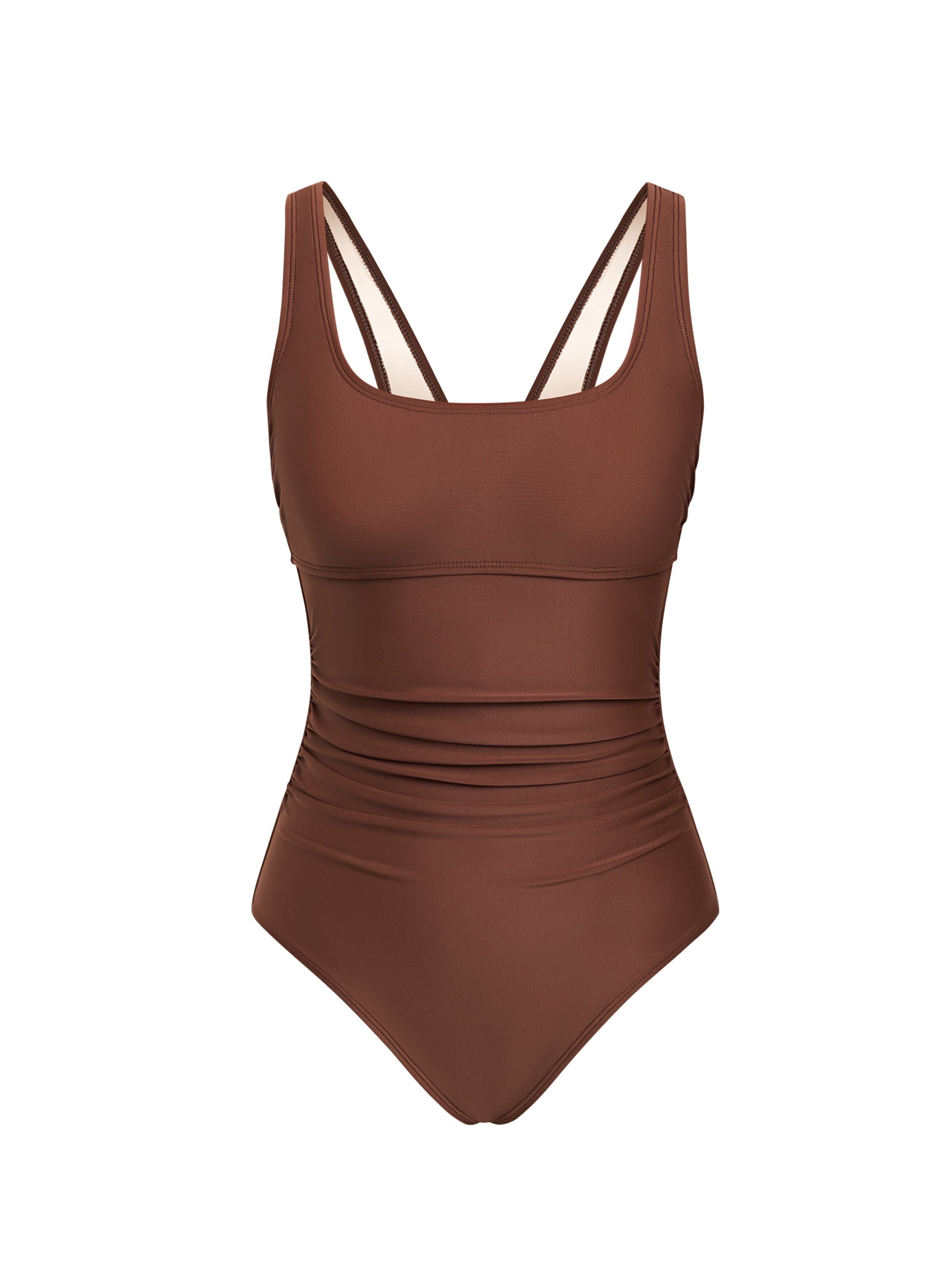 Cupshe Bustier Badeanzug‌‌ in Braun: Vorderseite