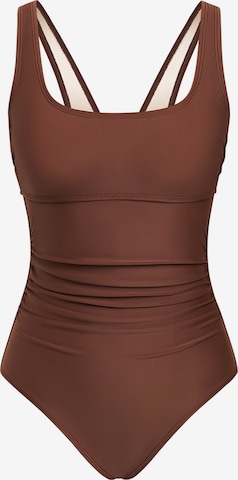Cupshe Bustier Badeanzug in Braun: Vorderseite
