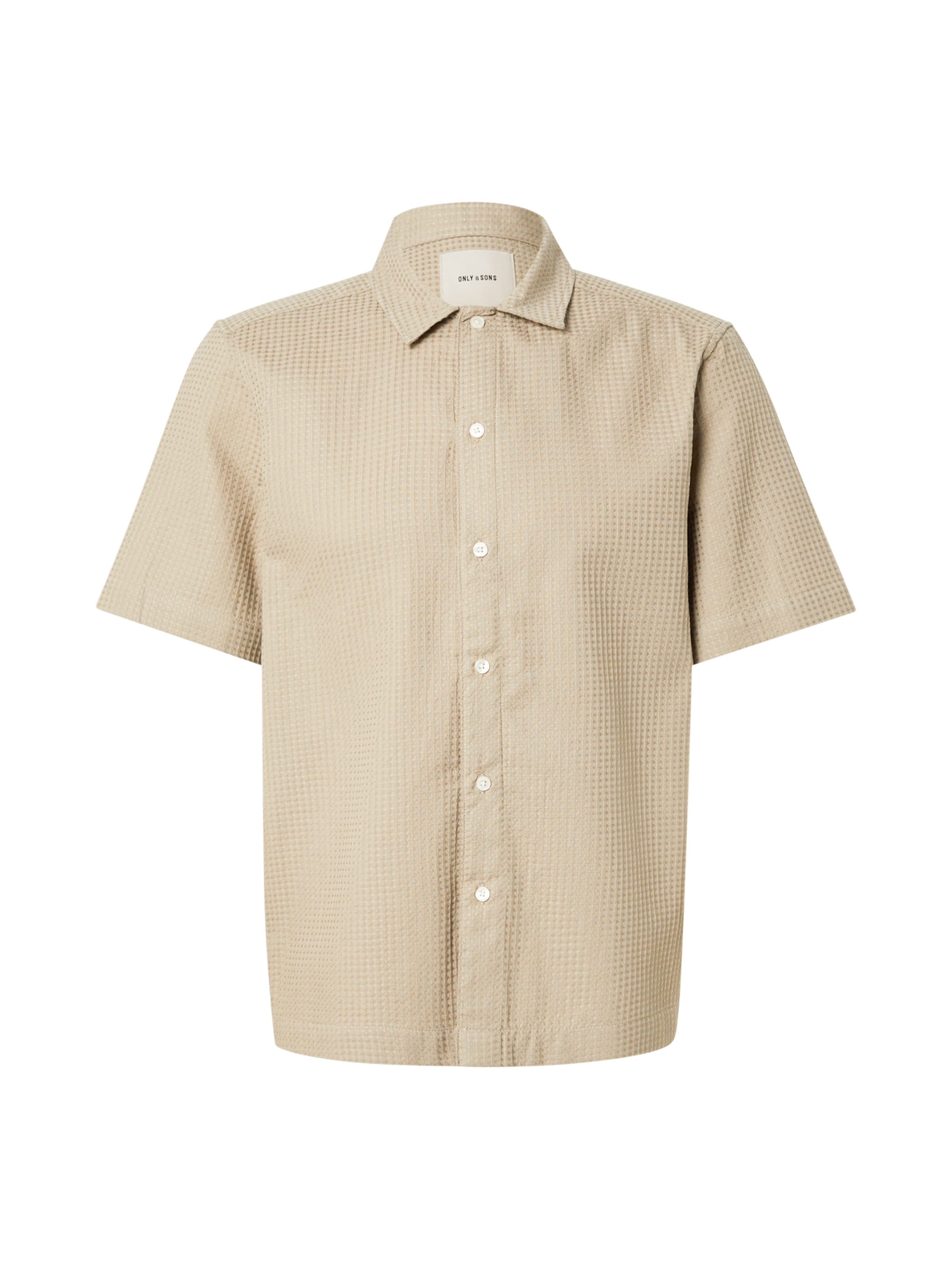 Only &amp; Sons Comfort fit Button Up Shirt &#x27;ONSSAVIER&#x27; in Beige: front