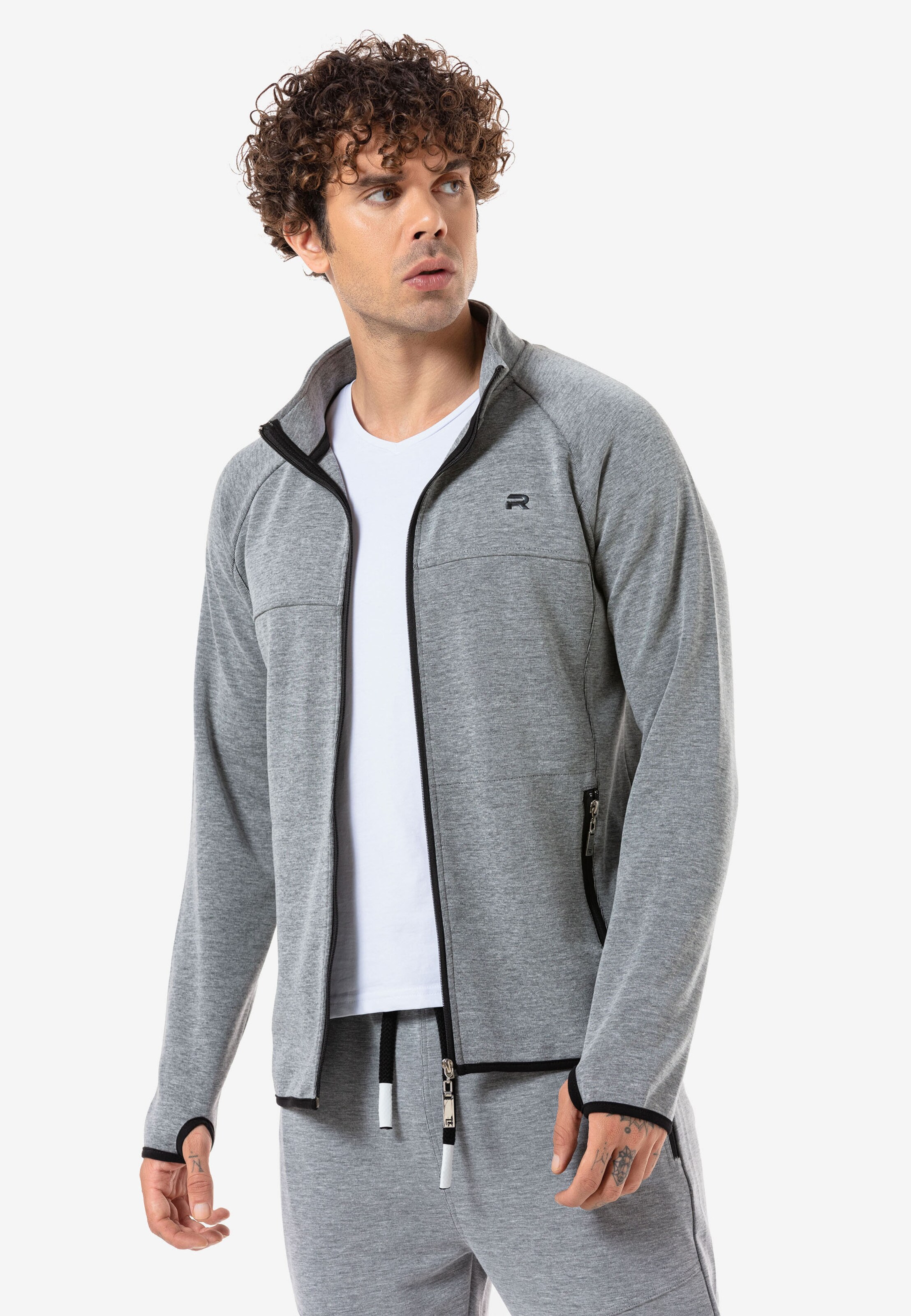 Männer Sweat Redbridge Sweatjacke 'Carlisle' in Grau - TT12648 Männer Sweat Redbridge Sweatjacke 'Carlisle' in Grau - TT12648