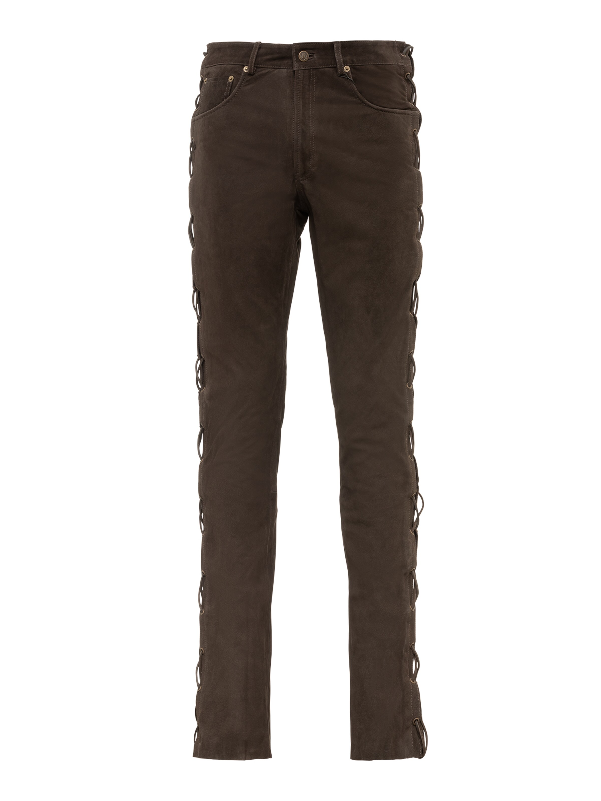RICANO Slimfit Broek 'RT-101' in Bruin: voorkant