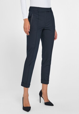 Basler Regular Pleated Pants in Blue: front