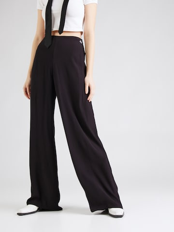 Calvin Klein Jeans - Perna larga Calças em preto: frente