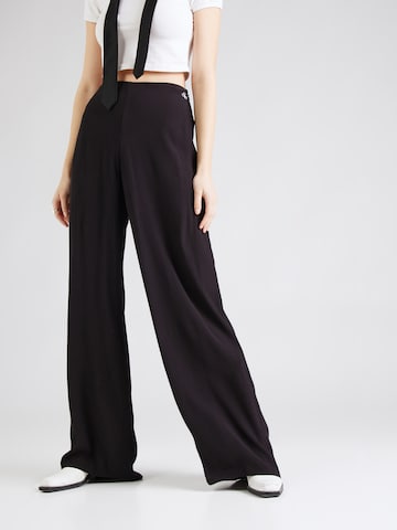 Wide Leg Pantalon Calvin Klein Jeans en noir : devant