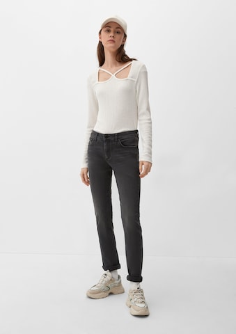 Slimfit Jeans 'Catie' de la QS pe gri