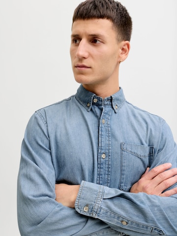 JACK & JONES - Ajuste regular Camisa 'JJEBROOK' en azul