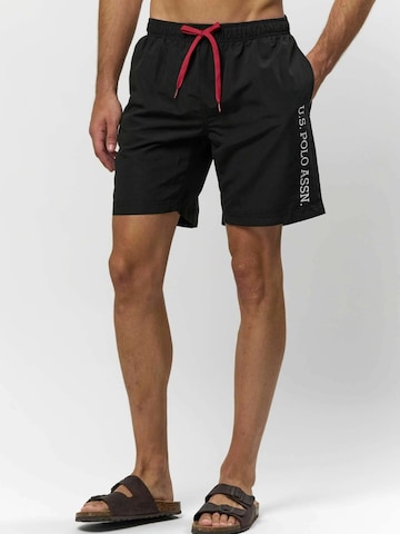 U.S. POLO ASSN. Zwemshorts ' Casey ' in Zwart: voorkant