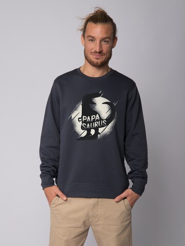 Sweat-shirt 'Papasaurus' Watapparel en gris : devant
