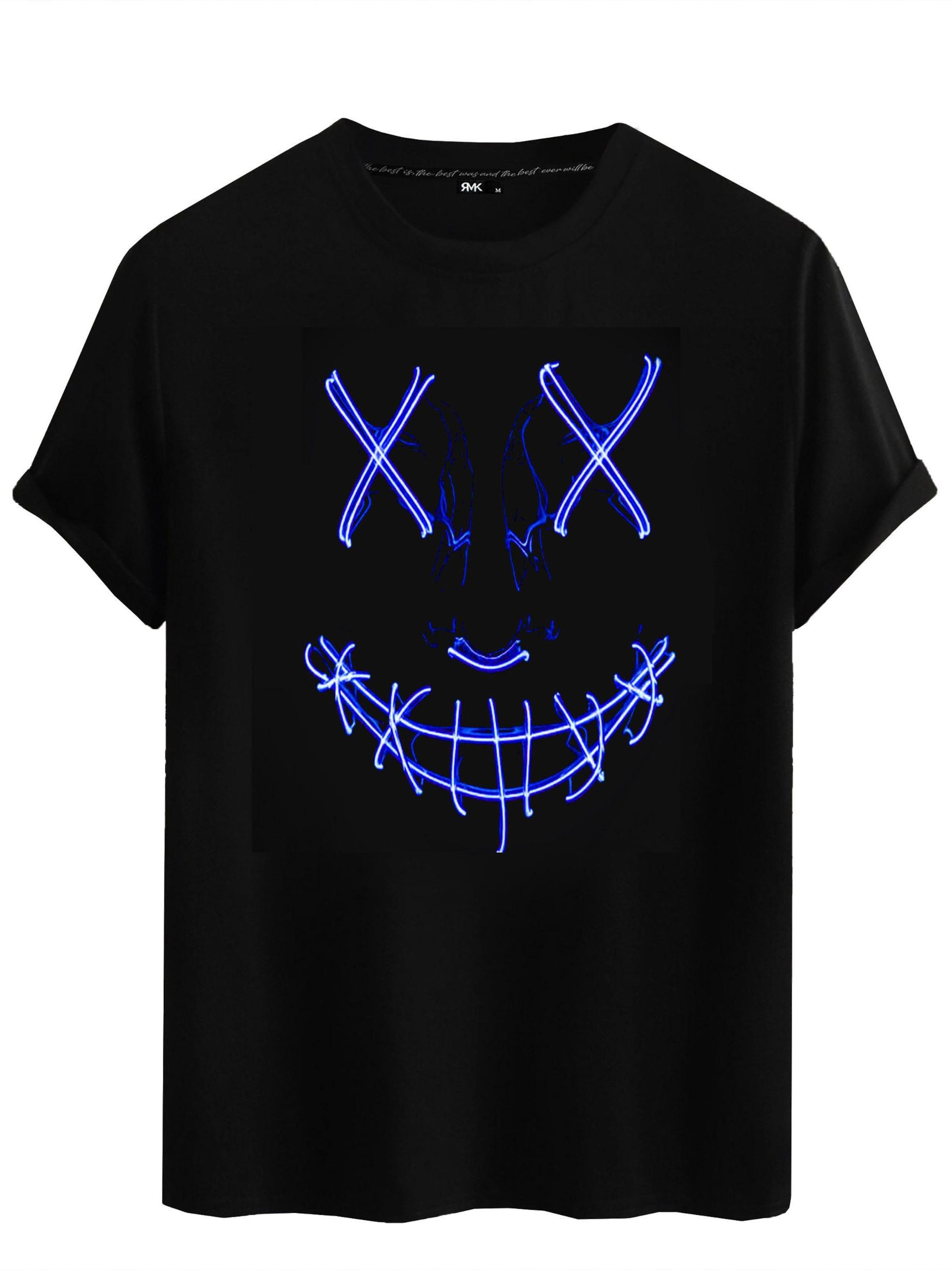 RMK Shirt '"Basic Vintage Smile"' in Schwarz: Vorderseite