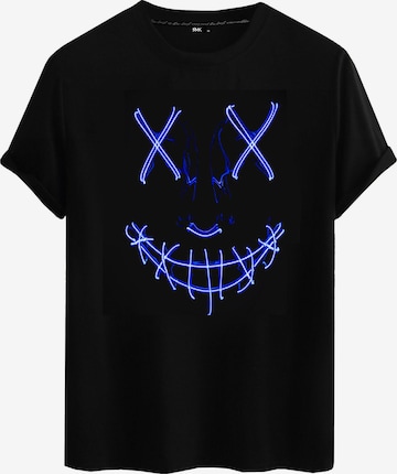 RMK Shirt '"Basic Vintage Smile"' in Schwarz: Vorderseite