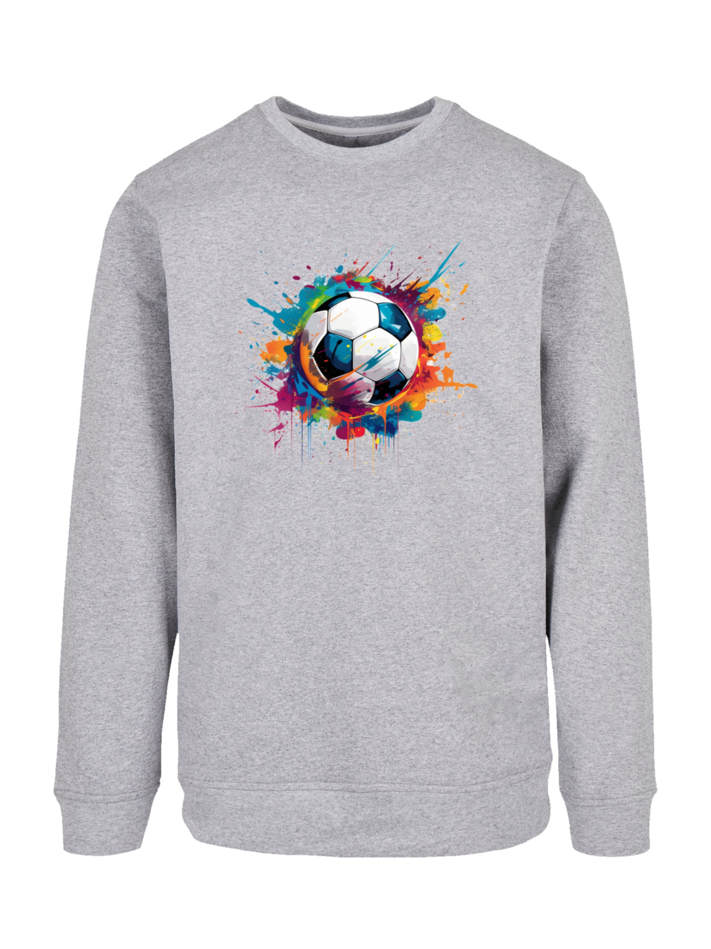F4NT4STIC Sweatshirt 'Bunte Fußball' in Grey: front