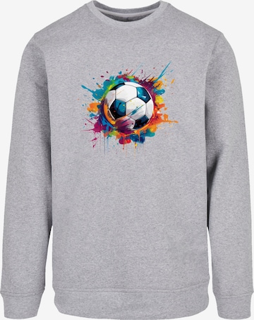 F4NT4STIC Sweatshirt 'Bunte Fußball' in Grey: front