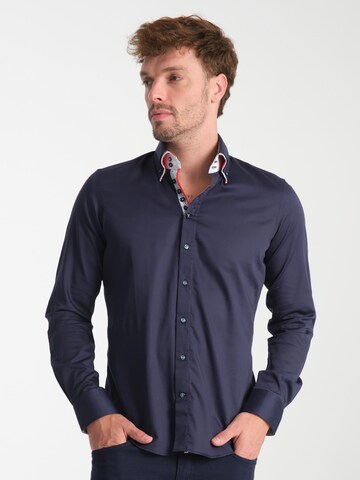 Slim fit Camicia di 7Camicie in blu: frontale