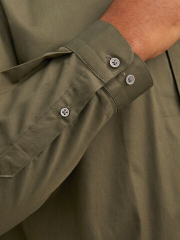 Jack & Jones Plus Comfort fit Button Up Shirt in Green