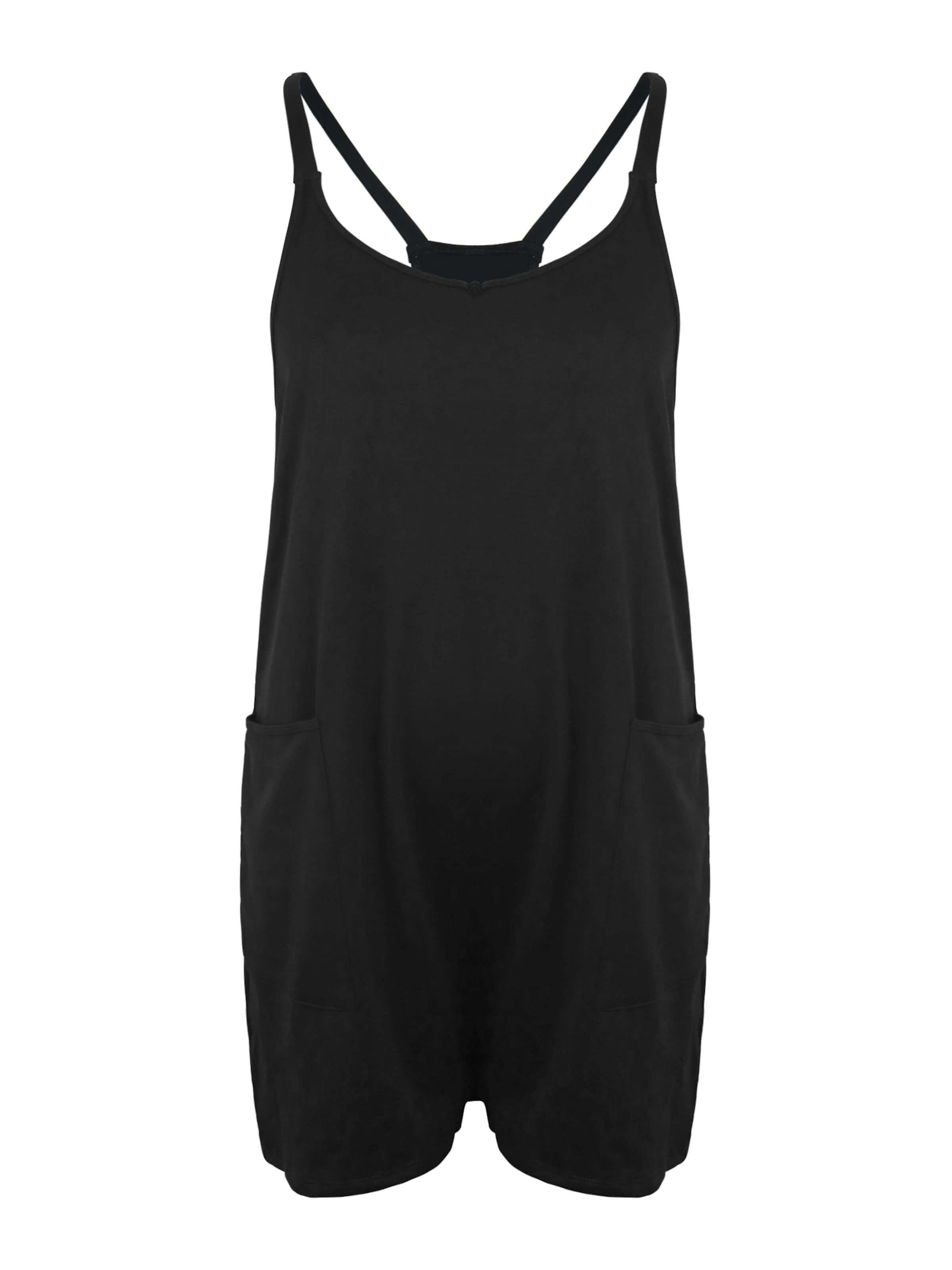 MEETWEE Regular Latzhose 'Casual Rompers'‌‌ in Schwarz: Vorderseite