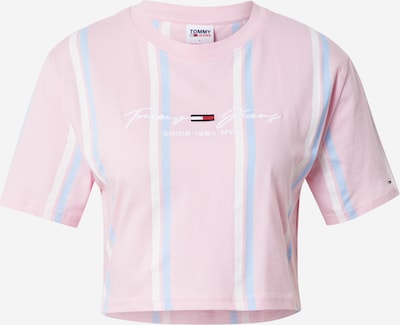 Tommy Jeans T-shirt en bleu clair / rose / blanc, Vue avec produit