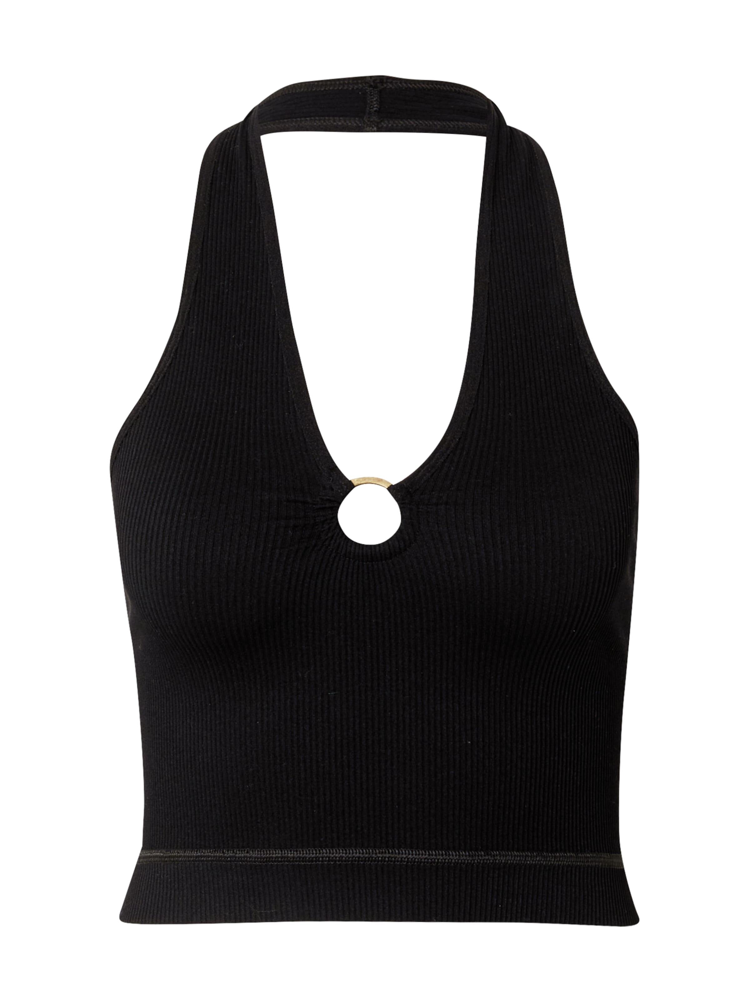 Top de la BDG Urban Outfitters pe negru: față