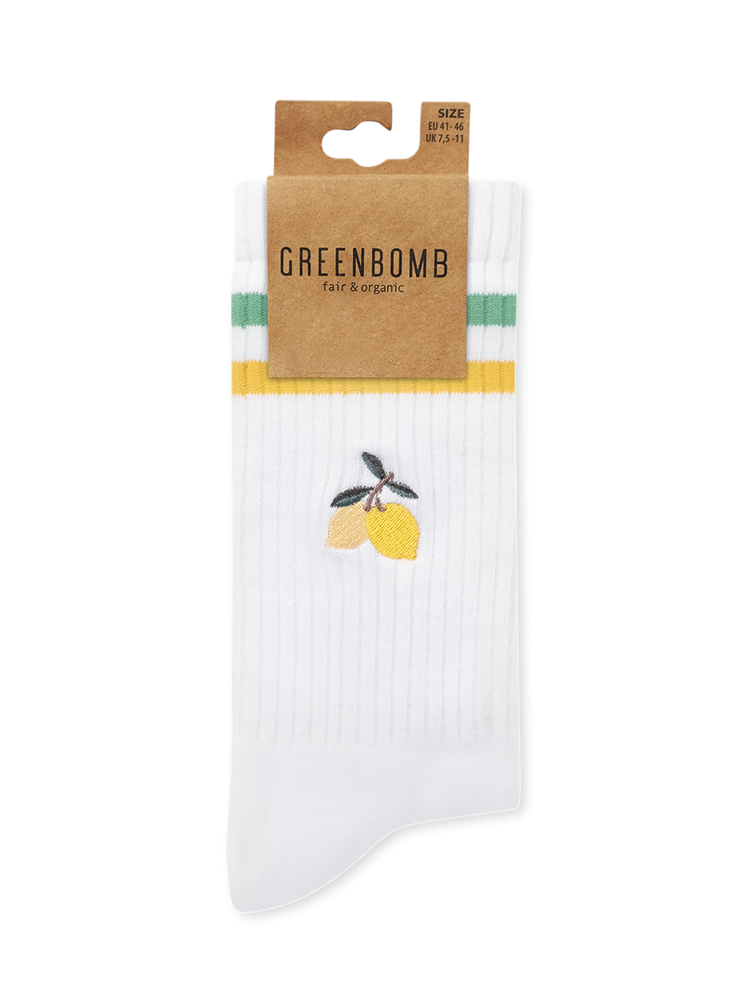 GREENBOMB Socks 'Lemon' in White