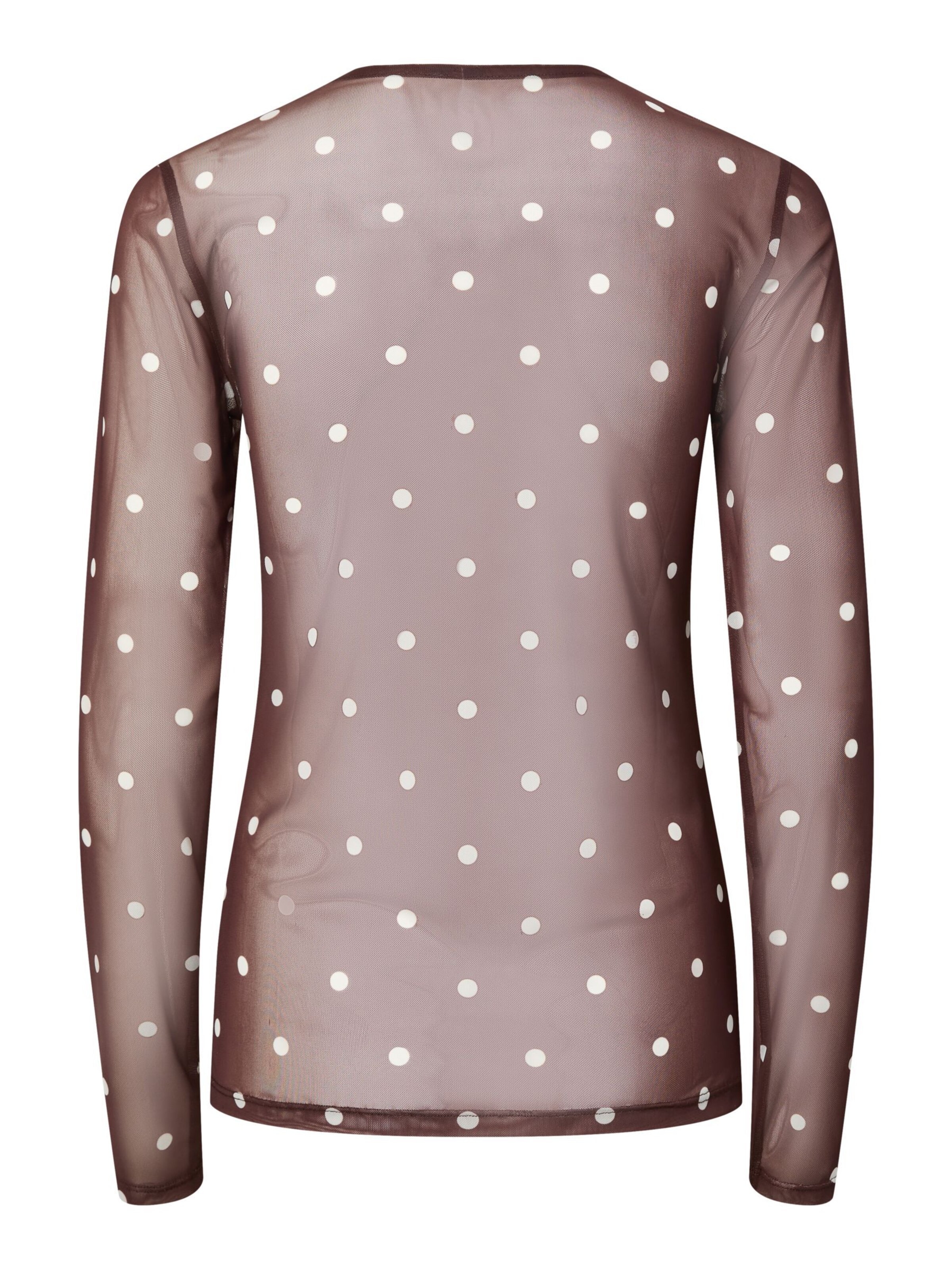 PIECES Shirt 'PCDORTHEA MESH' in Brown