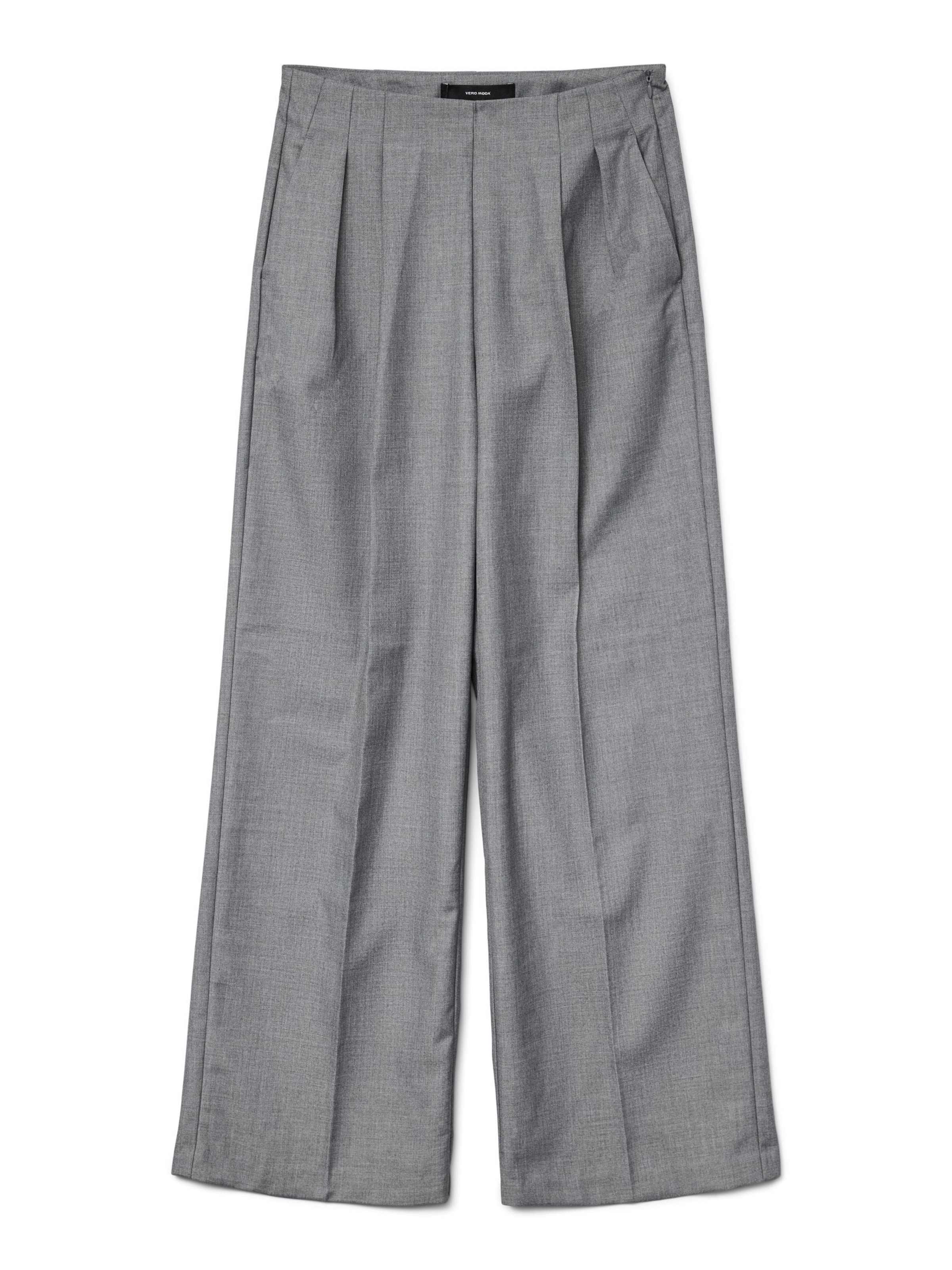 VERO MODA Pleat-Front Pants 'VMHailey' in Grey: front