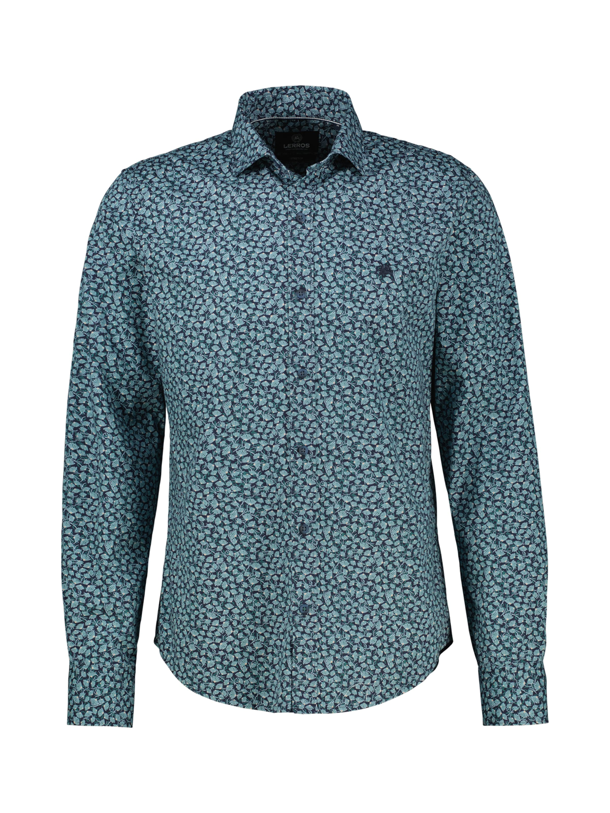 LERROS Regular Fit Langarmhemd mit trendigem Printmuster in Blau
