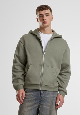 Urban Classics Zip-Up Hoodie in Green: front