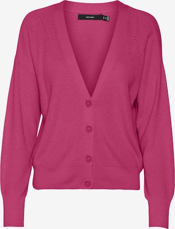 VERO MODA Knit Cardigan 'NEW LEXSUN' in Pink: front