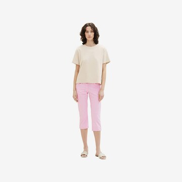 TOM TAILOR Slimfit Broek in Roze