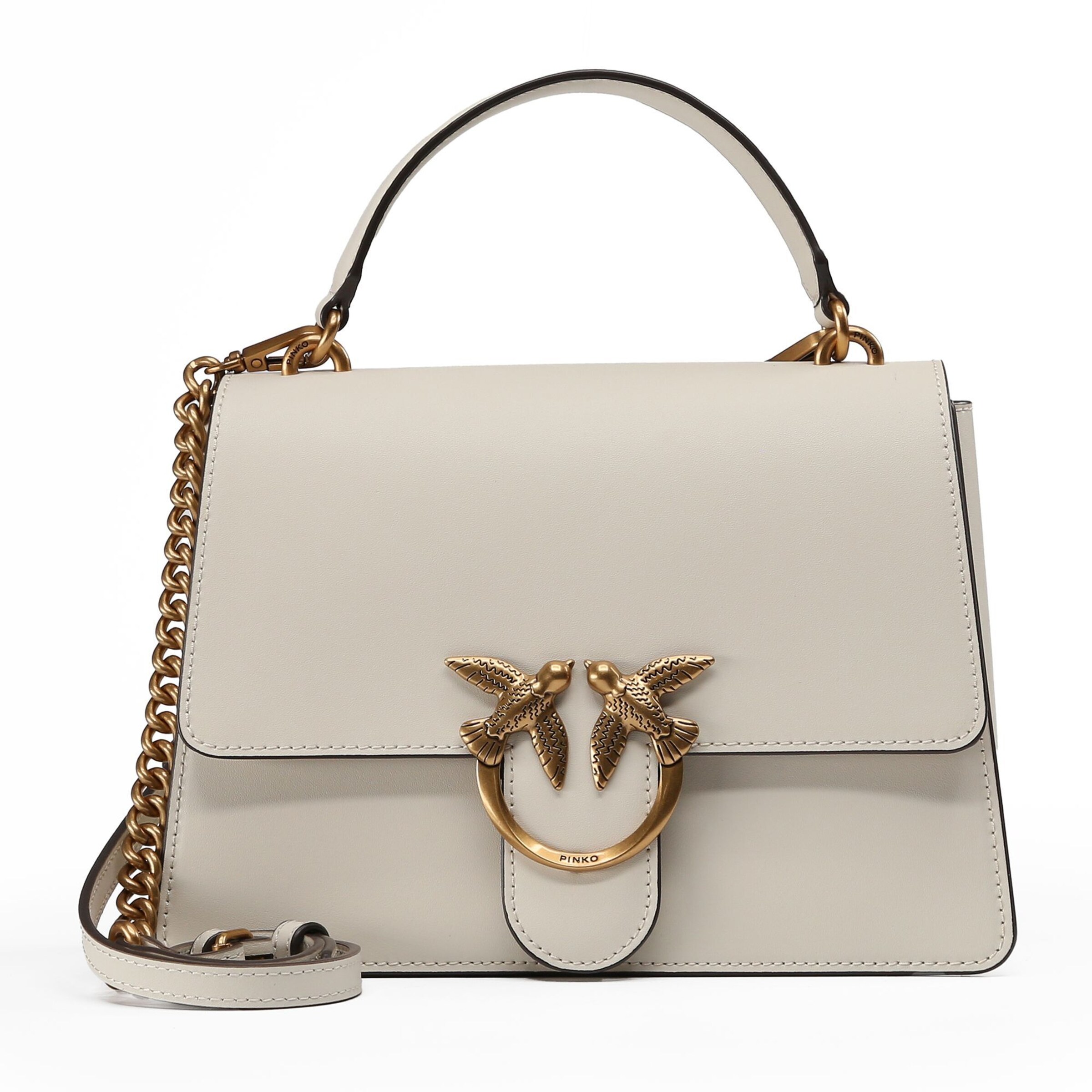 Borsa a mano 'Love One' di PINKO in bianco: frontale