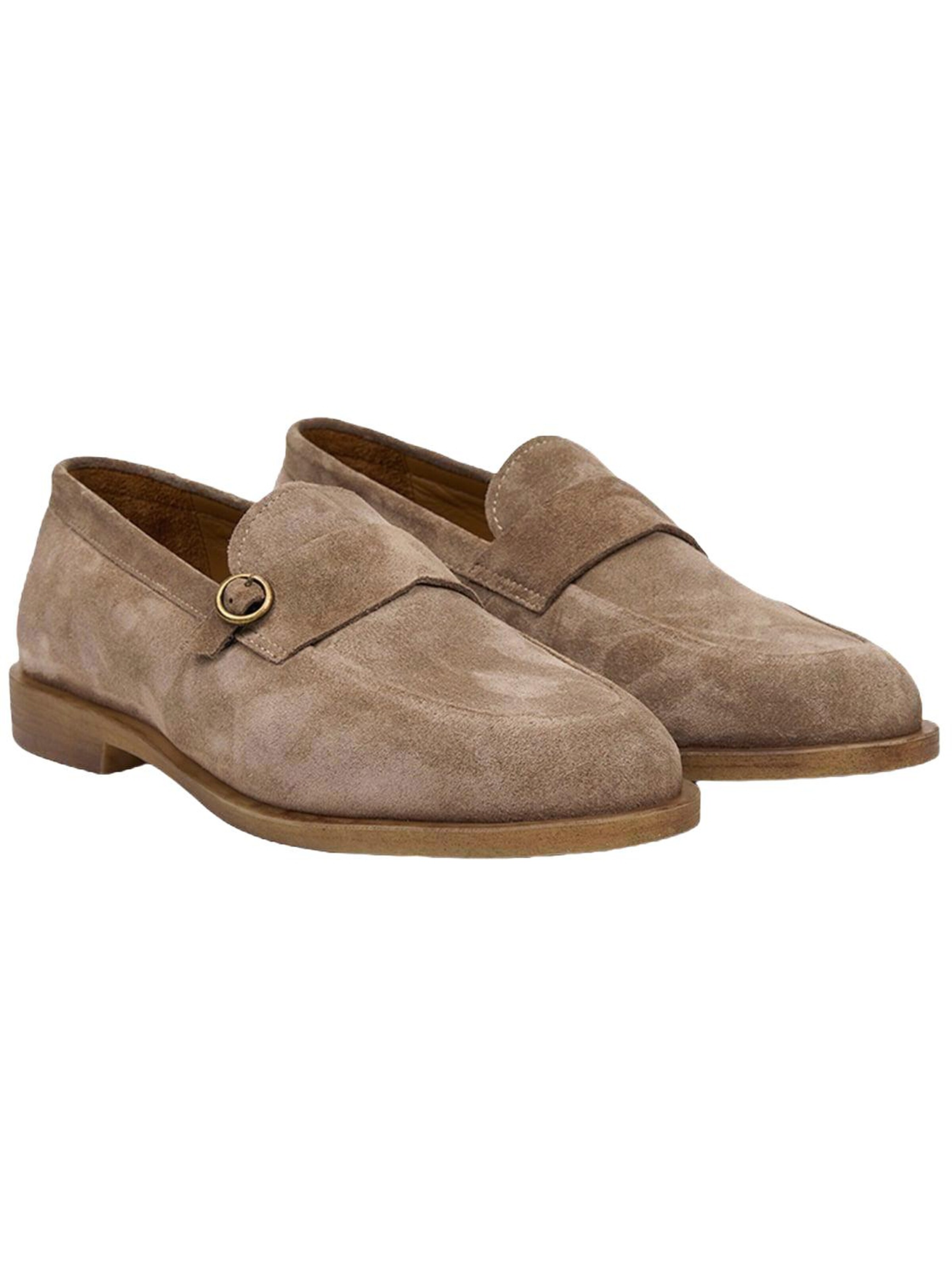 Desa Moccasins 'DESA Herren-Wildlederslipper mit Metalldetails' in Grey: front
