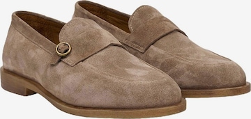 Desa Moccasins 'DESA Herren-Wildlederslipper mit Metalldetails' in Grey: front
