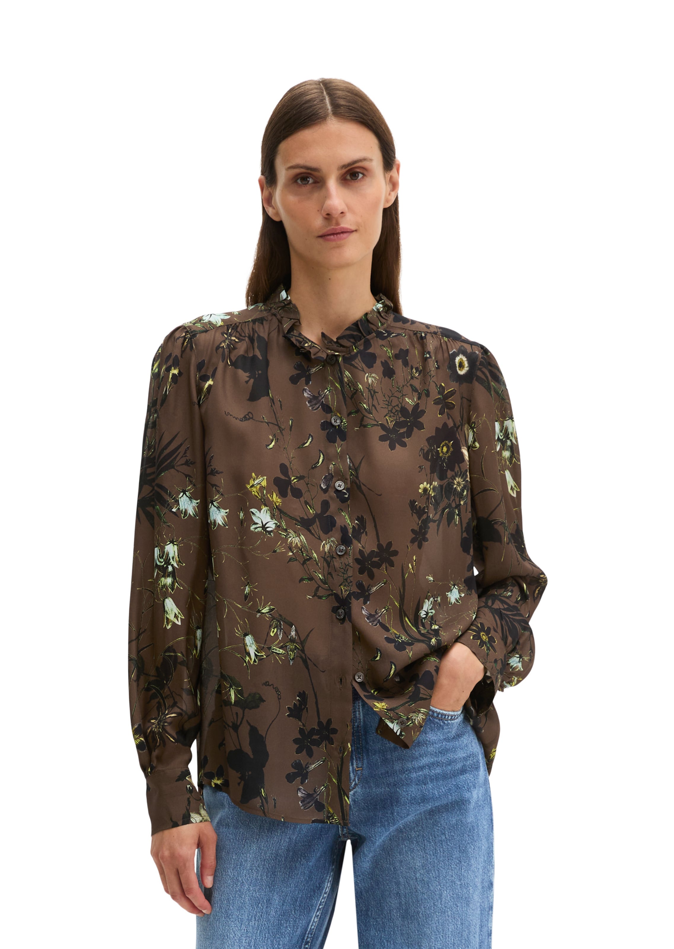 Marc O'Polo Bluse in Braun: Vorderseite