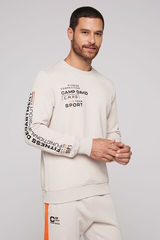 CAMP DAVID - Sudadera 'Fitness Challenge' en blanco: frente