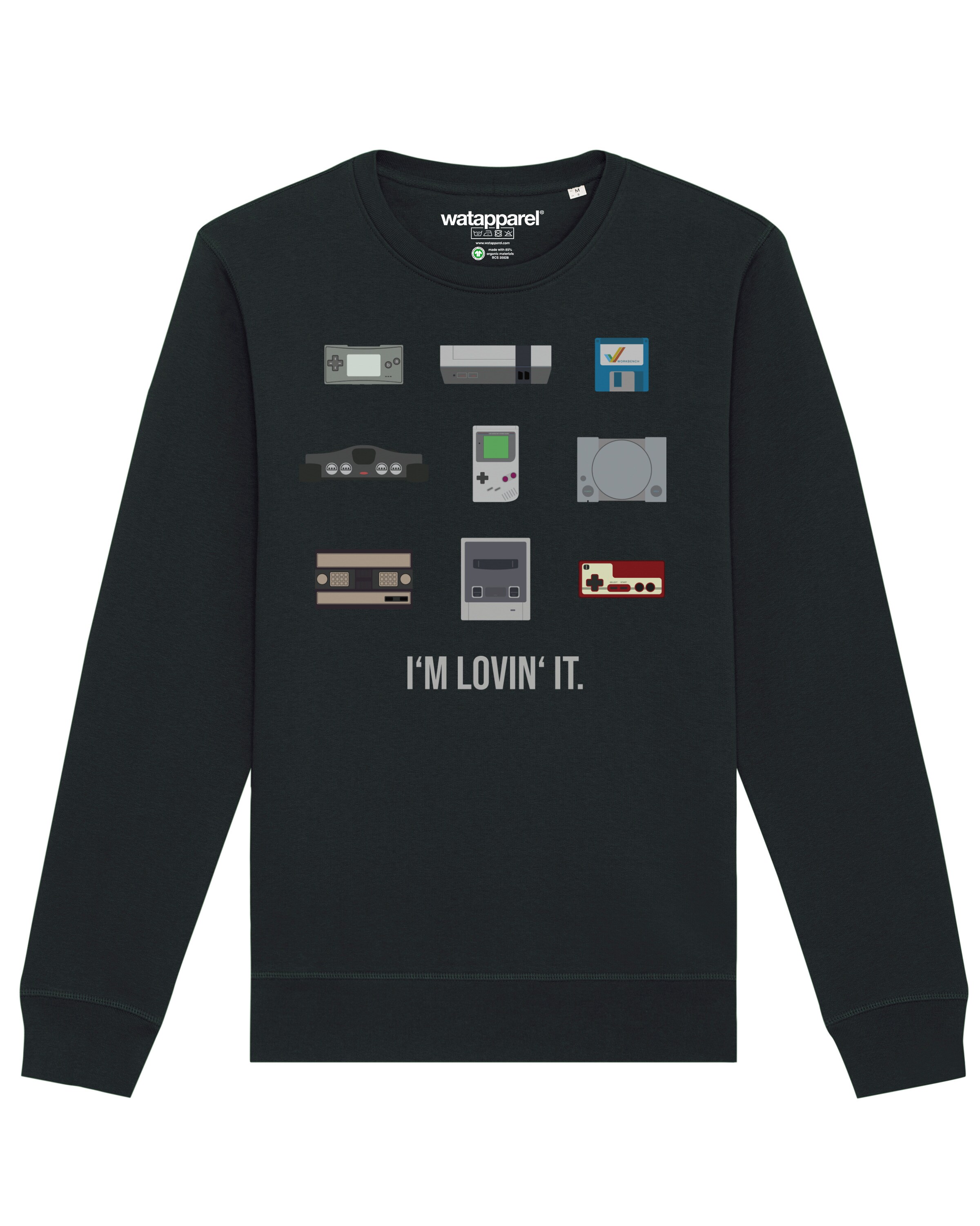 Sweat-shirt ' Videogames ' Watapparel en noir : devant