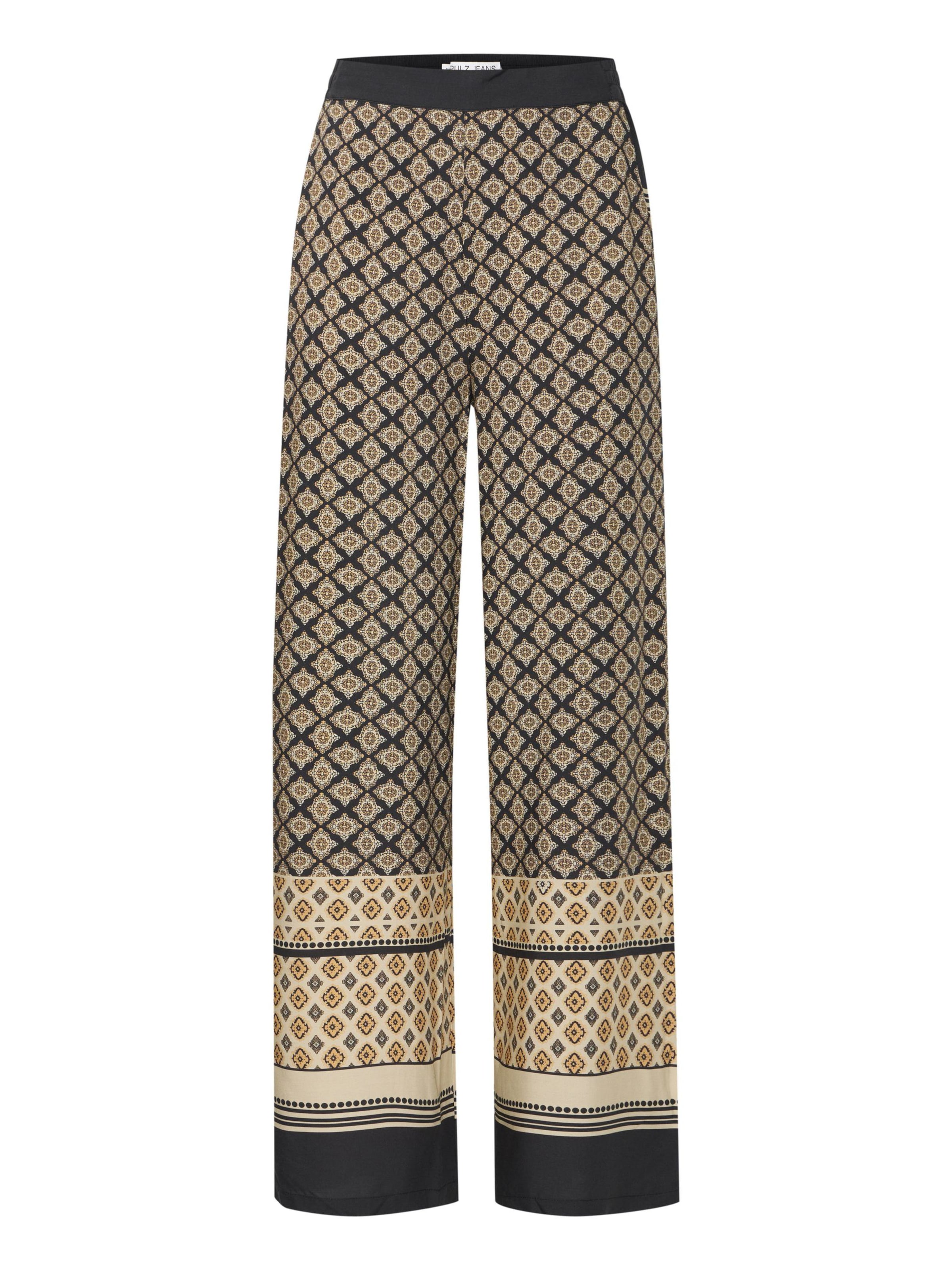 PULZ Jeans Loose fit Pants in Black: front