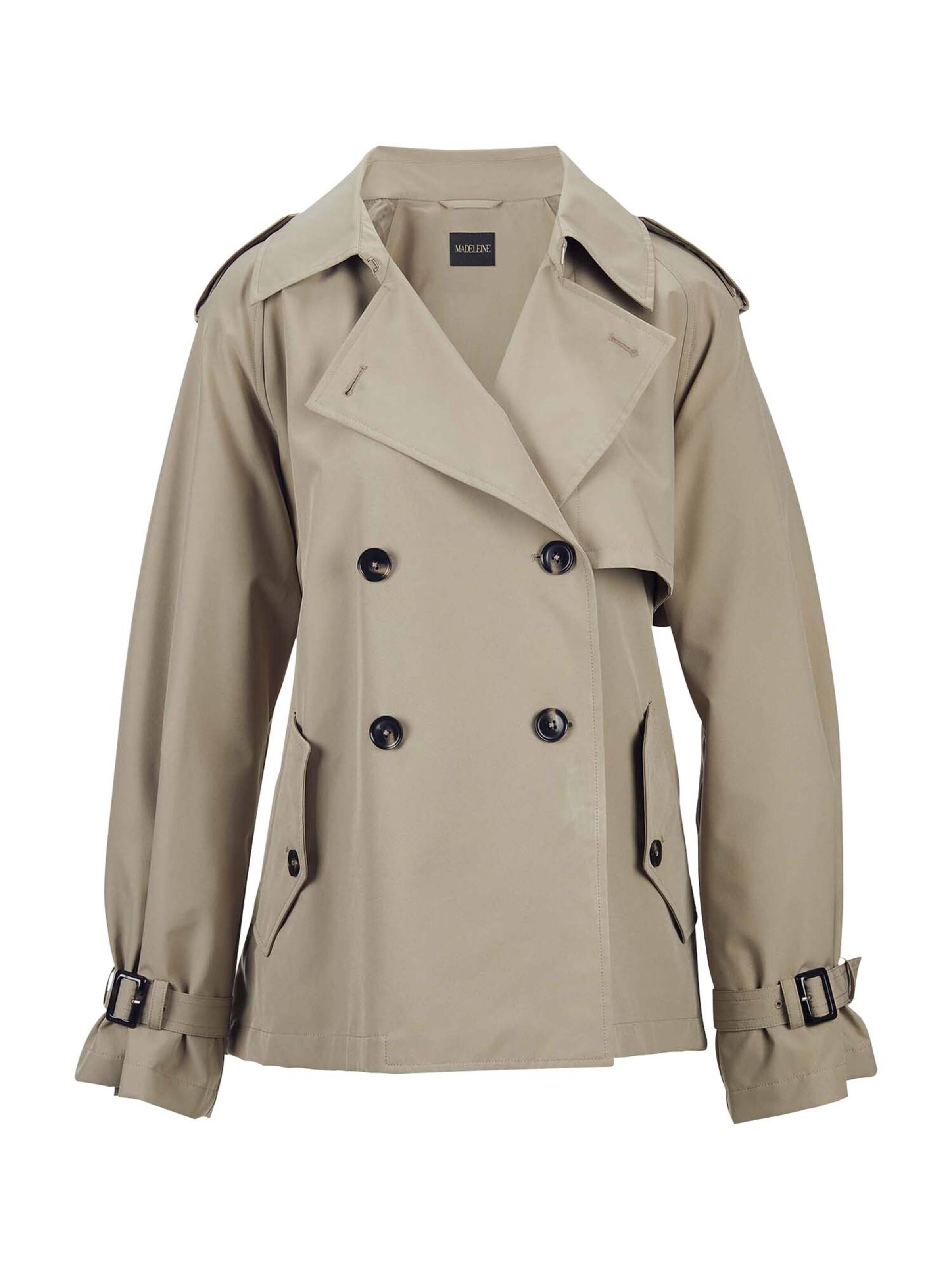 MADELEINE Between-seasons coat in Beige: front