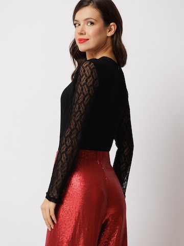 Couture de Marie Blouse body 'Élodie' in Zwart