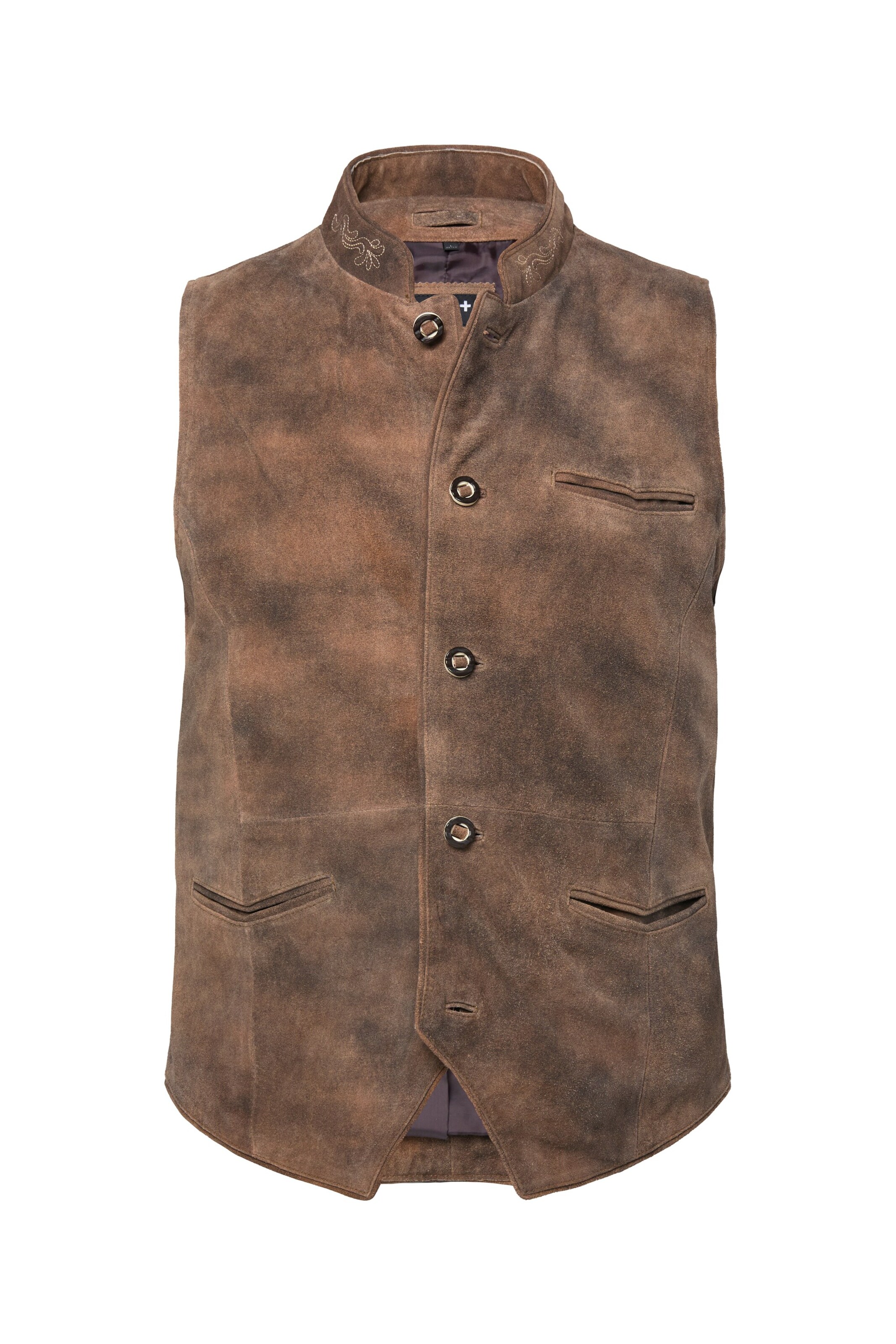 Men Plus Bodywarmer in Bruin: voorkant