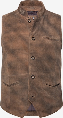 Men Plus Bodywarmer in Bruin: voorkant