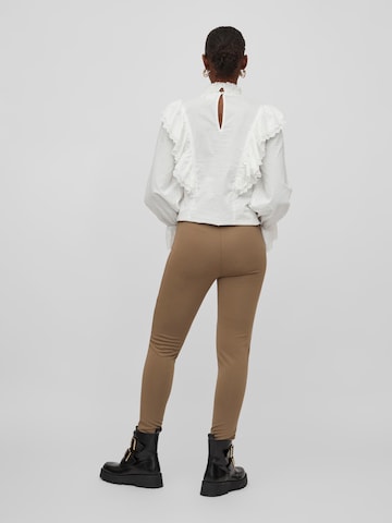 VILA Skinny Leggings 'Stinas' in Brown