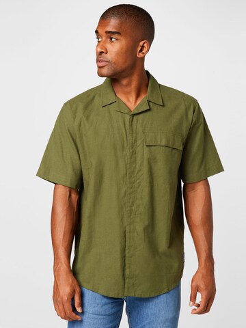 JACK WOLFSKIN Comfort fit Athletic Button Up Shirt 'NATURE' in Green: front