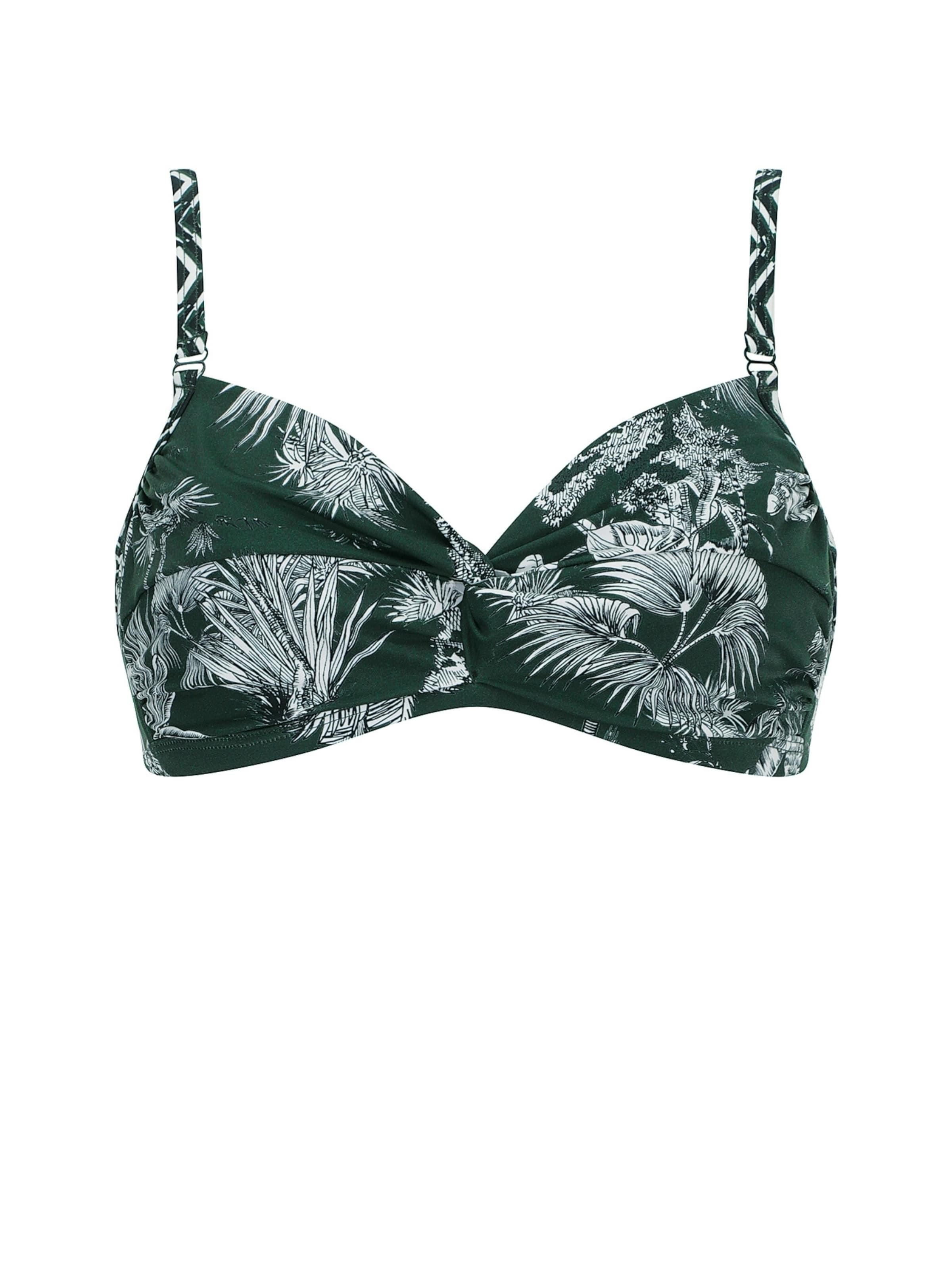 OLYMPIA T-shirt Bikini top 'Savanna Twist' in Green: front