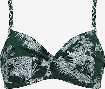OLYMPIA T-shirt Bikinitop 'Savanna Twist' in Groen: voorkant