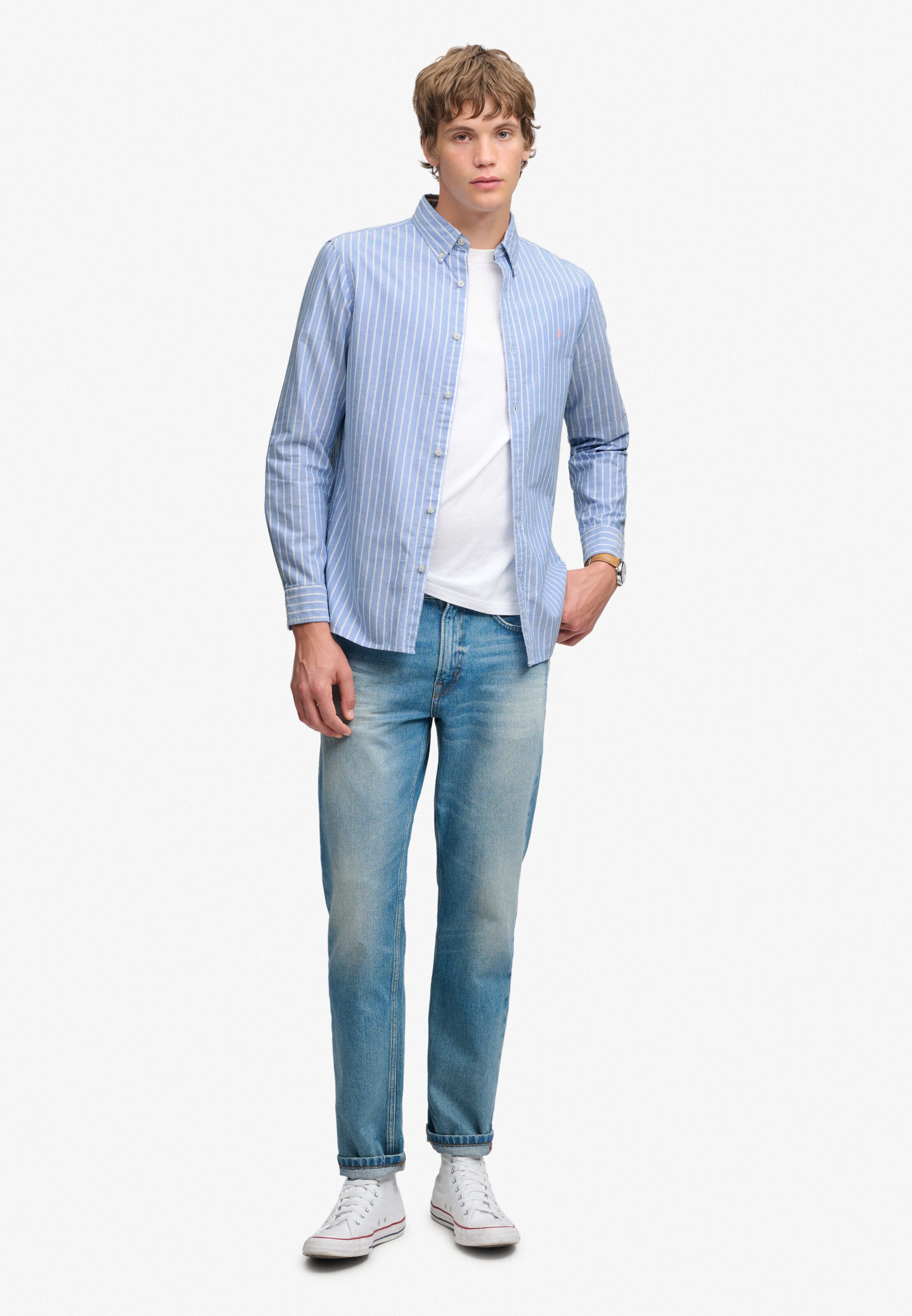Superdry & Co Slim fit Button Up Shirt in Blue