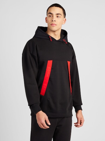 Sweat-shirt 'Dechnico' HUGO Red en noir : devant